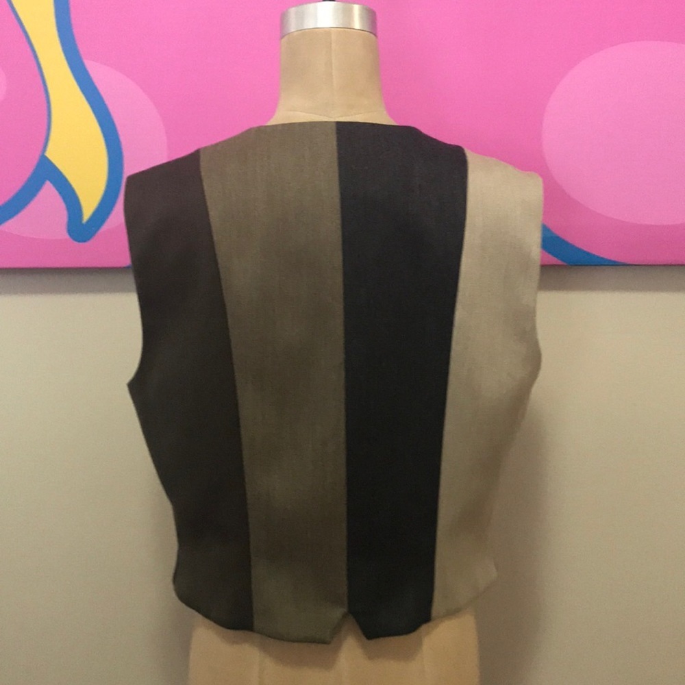 Moschino Cheap Chic Brown Striped Wool Vest View 6
